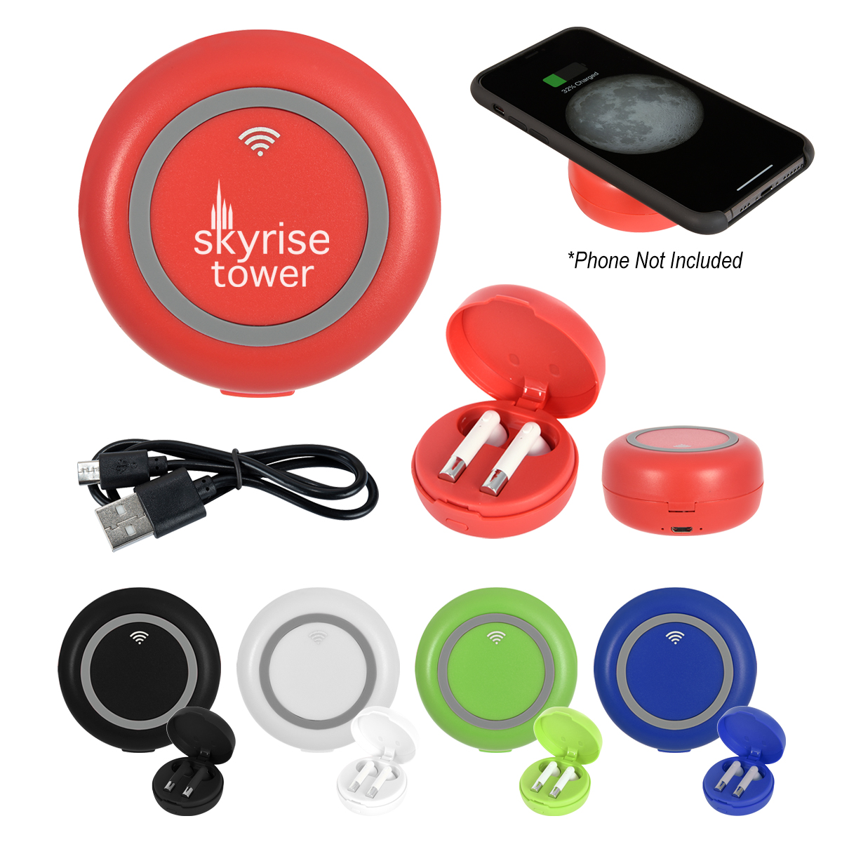 Tempo True Wireless Earbuds and Charging Base with Custom Box Show
