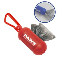 Dog Waste Bag Dispenser with Carabiner - 3265_translucent_red