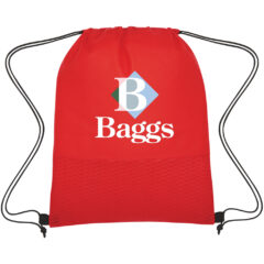 Wave Design Non-Woven Drawstring Bag - 3374_RED_Colorbrite