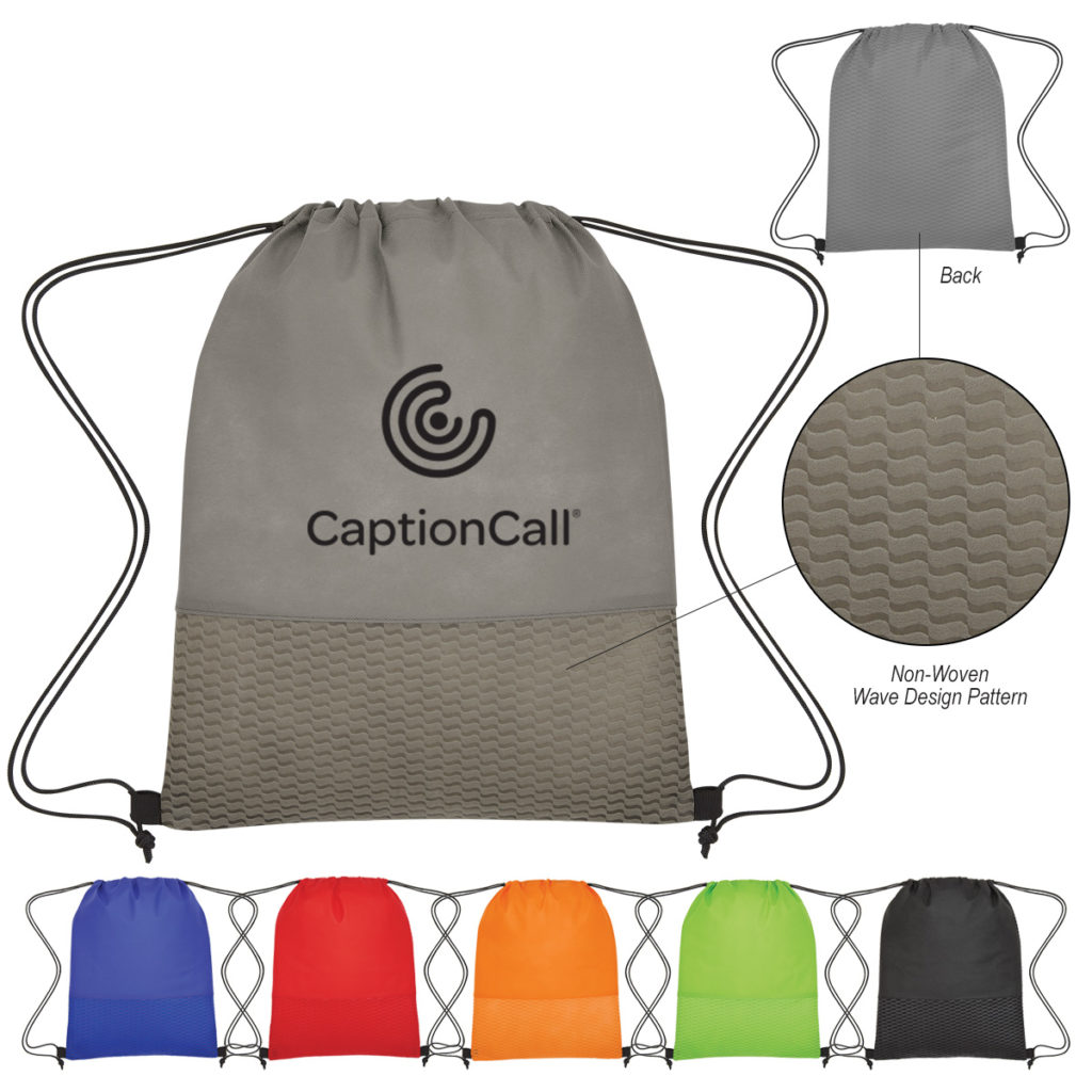 Wave Design Non-Woven Drawstring Bag - 3374_group
