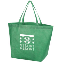 Crosshatch Non-Woven Shopper Tote Bag - 3636_GRN_Silkscreen