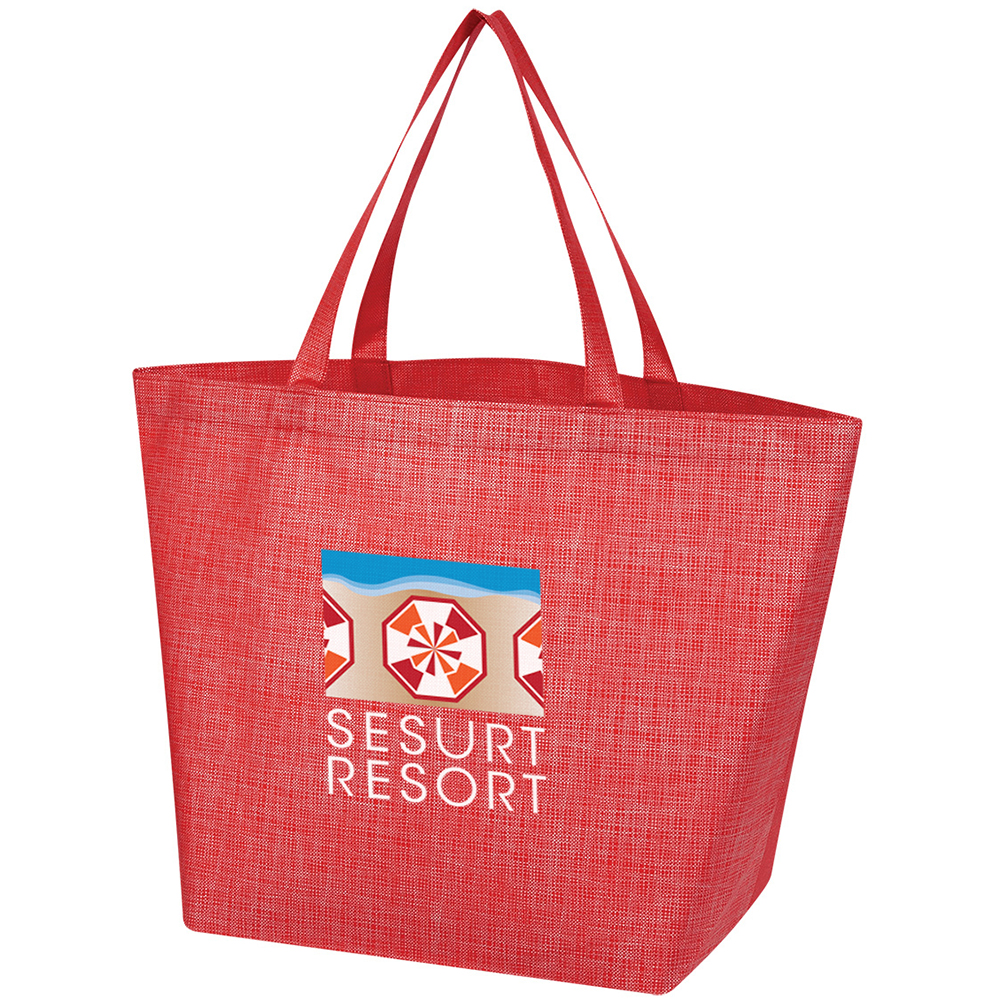 Crosshatch Non-Woven Shopper Tote Bag - Show Your Logo