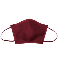 Flat Fold Canvas Face Mask with Elastic Loops - 8021-flat-sangria