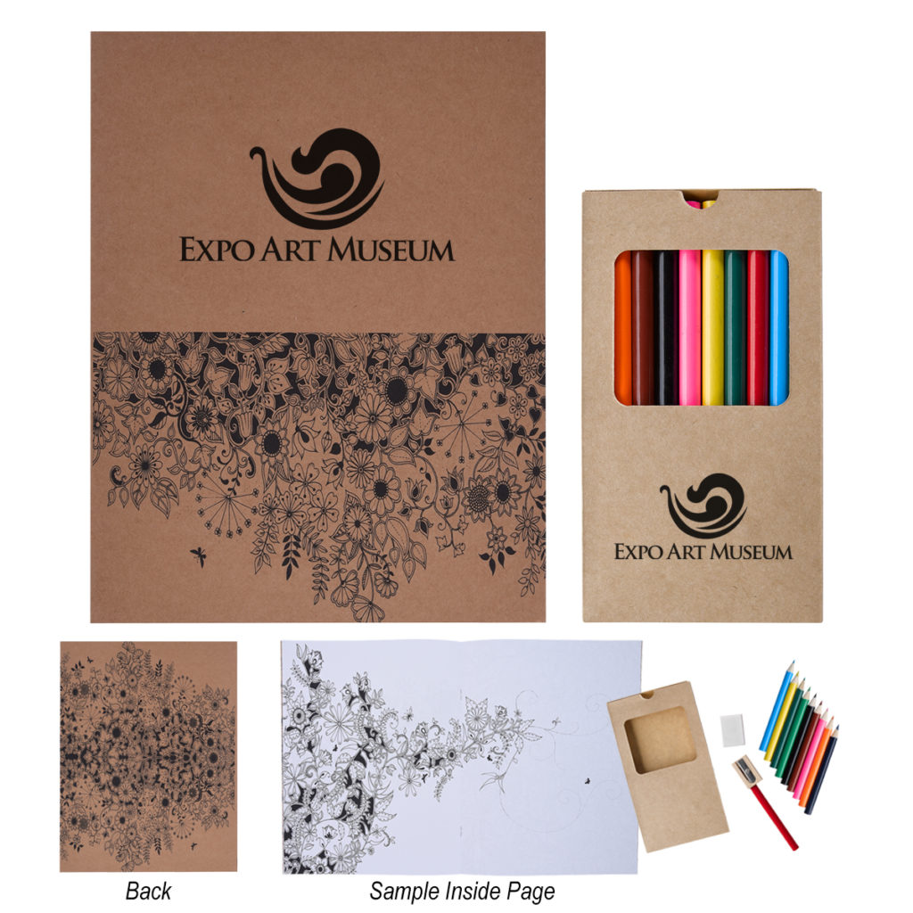 Adult Coloring Book with Colored Pencils - 8999_group