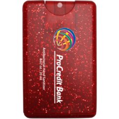 Sparkle/Bling Credit Card Antibacterial Hand Sanitizer – 0.676 oz - CCS201_Red_110891