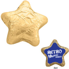 Individually Wrapped Chocolate Stars - CHOCSTAR_GLD_White_Label