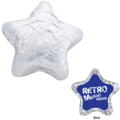 Individually Wrapped Chocolate Stars - CHOCSTAR_SIL_White_Label