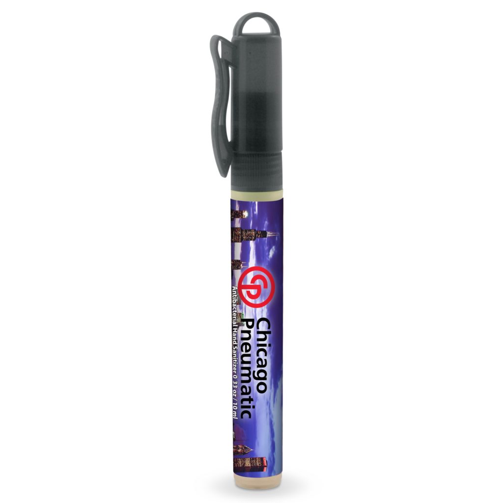 Antibacterial Hand Sanitizer Pocket Sprayer – .33 oz - SP101_Black_131755