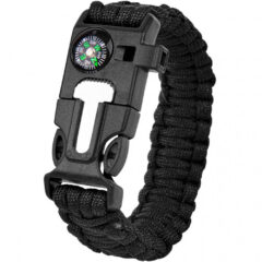 Crossover Outdoor Multi-Function Tactical Survival Band With Fire Starter - h-908-black-angle-blank_1