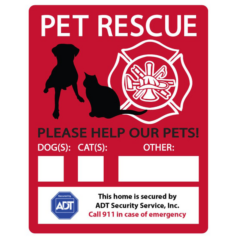 Emergency Pet Rescue Window Decal - petrescuesticker