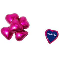 Individually Wrapped Chocolate Hearts - pink-5331 1