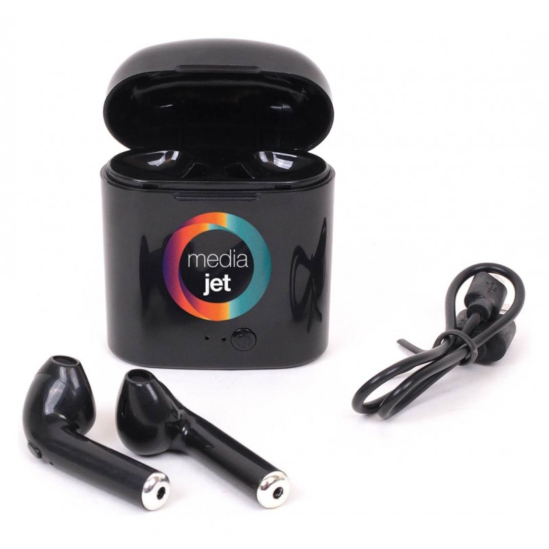 Sonica True Wireless Earbuds - t-614_black_actionshot_blank