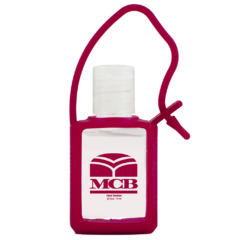 Travel Sanitizer with Adjustable Silicone Strap - travelsiliconemaroon