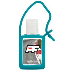 Travel Sanitizer with Adjustable Silicone Strap - travelsiliconeteal