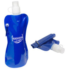Flex Foldable Water Bottle with Carabiner – 16 oz - wka-fw13bl