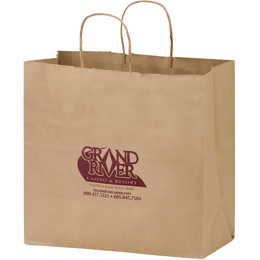 Natural Take-Out Twisted Paper Handle Shopper - 1N13713_Natural_Imprint