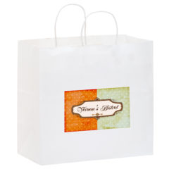 White Kraft Paper Take-Out Bags - 1W13713EV_White