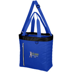 Quilted Slim Line Cooler Tote Bag - 413_BLU_Embroidery