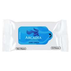Antibacterial Wet Wipe Packet - 90012_WHT_Personalization_4CP