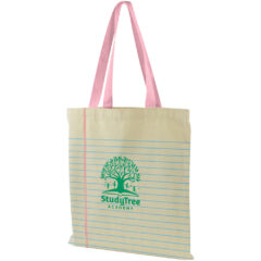 USA Crafted Flat Tote - Made to Order Flat Tote All Over Print_Pink Handles
