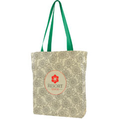USA Crafted Gusseted Tote - Made to Order Gusseted Tote All Over Print_Green Handles