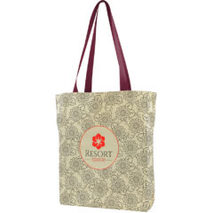 USA Crafted Gusseted Tote - Made to Order Gusseted Tote All Over Print_Maroon Red Handles