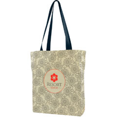 USA Crafted Gusseted Tote - Made to Order Gusseted Tote All Over Print_Navy Blue Handles