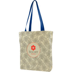 USA Crafted Gusseted Tote - Made to Order Gusseted Tote All Over Print_Royal Blue Handles