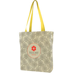 USA Crafted Gusseted Tote - Made to Order Gusseted Tote All Over Print_Yellow Handles