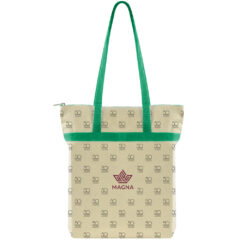 USA Crafted Zippered Tote All Over Print - Made to Order Zippered Tote All Over Print_Green Handles