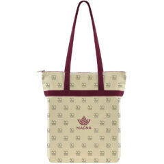 USA Crafted Zippered Tote All Over Print - Made to Order Zippered Tote All Over Print_Maroon Red Handles