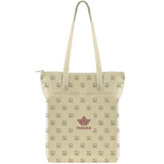 USA Crafted Zippered Tote All Over Print - Made to Order Zippered Tote All Over Print_Natural Handles