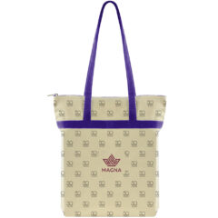 USA Crafted Zippered Tote All Over Print - Made to Order Zippered Tote All Over Print_Purple Handles