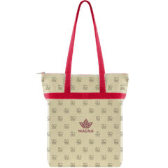 USA Crafted Zippered Tote All Over Print - Made to Order Zippered Tote All Over Print_Red Handles
