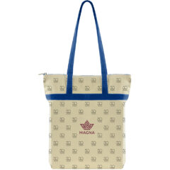 USA Crafted Zippered Tote All Over Print - Made to Order Zippered Tote All Over Print_Royal Blue Handles