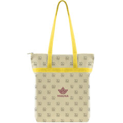 USA Crafted Zippered Tote All Over Print - Made to Order Zippered Tote All Over Print_Yellow Handles
