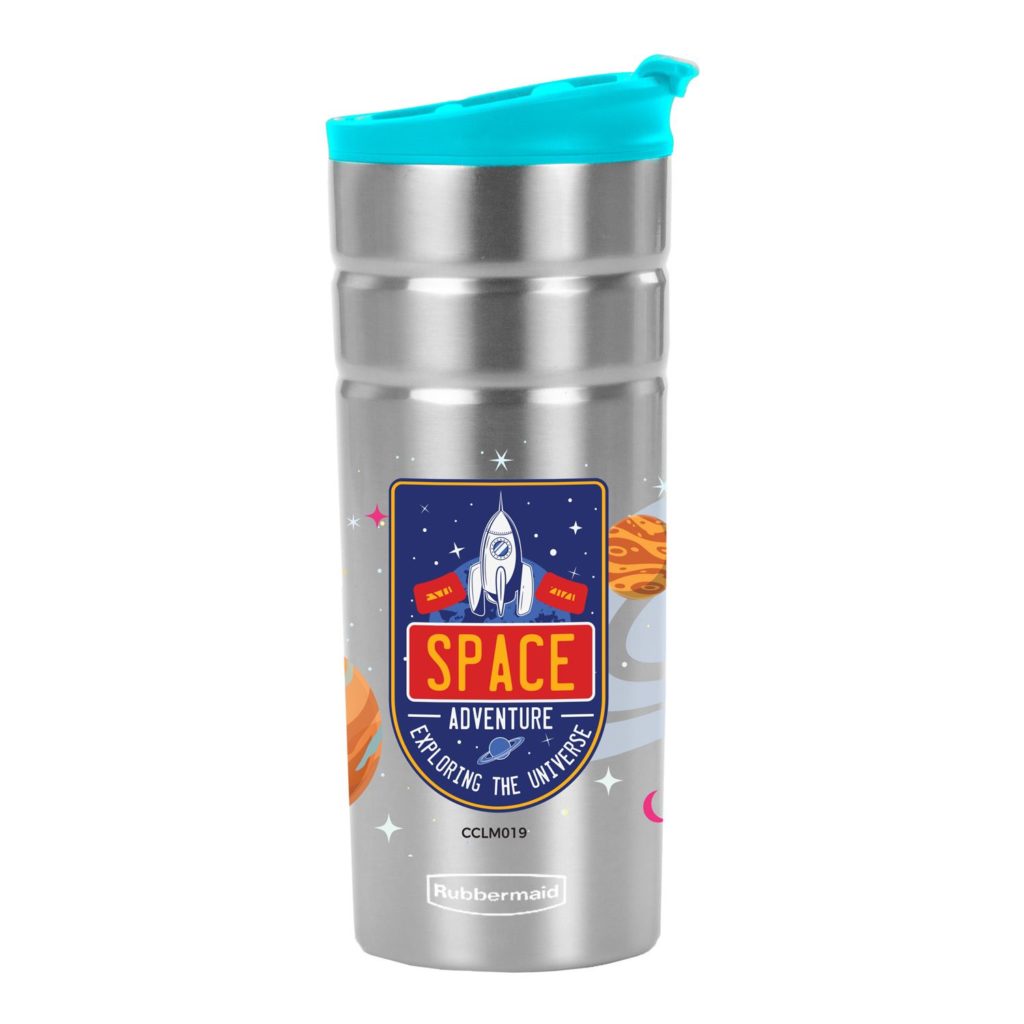Rubbermaid® 16 Oz. Flip Lid Stainless Steel Thermal Bottle - Rubbermaid_sup_reg-__sup_ 16 oz Flip Lid Stainless Steel Thermal Bottle_Silver_Aqua