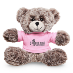 Soft Plush Bear With T-Shirt – 7″ - Soft Plush Bear With T-Shirt 8211 7in 8211 Pink