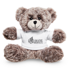 Soft Plush Bear With T-Shirt – 7″ - Soft Plush Bear With T-Shirt 8211 7in 8211 White