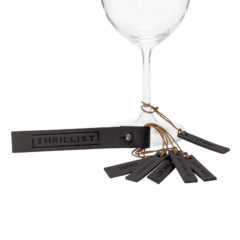 Merlot Custom Leather Wine Glass Charms (Set of 6) - TMERLOT-BK