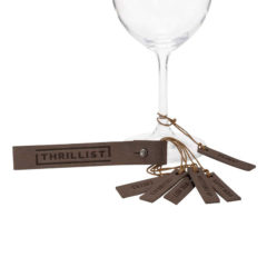 Merlot Custom Leather Wine Glass Charms (Set of 6) - TMERLOT-DB