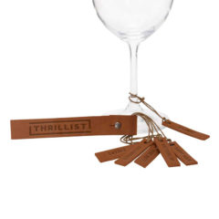 Merlot Custom Leather Wine Glass Charms (Set of 6) - TMERLOT-TN