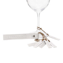 Merlot Custom Leather Wine Glass Charms (Set of 6) - TMERLOT-WH