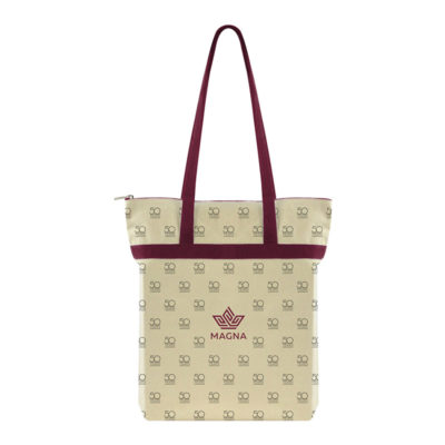 USA CRAFTED ZIPPERED TOTE ALL OVER PRINT_Natural