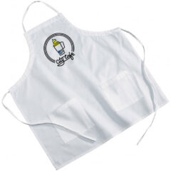 White Poly/Cotton Twill BBQ Apron - White Poly_Cotton Twill Bbq Apron_White