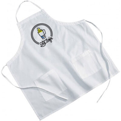 White Poly_Cotton Twill Bbq Apron_White