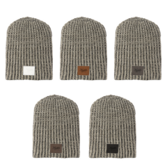 Haberdasher Knit Beanie with Leather Patch - beaniegroup