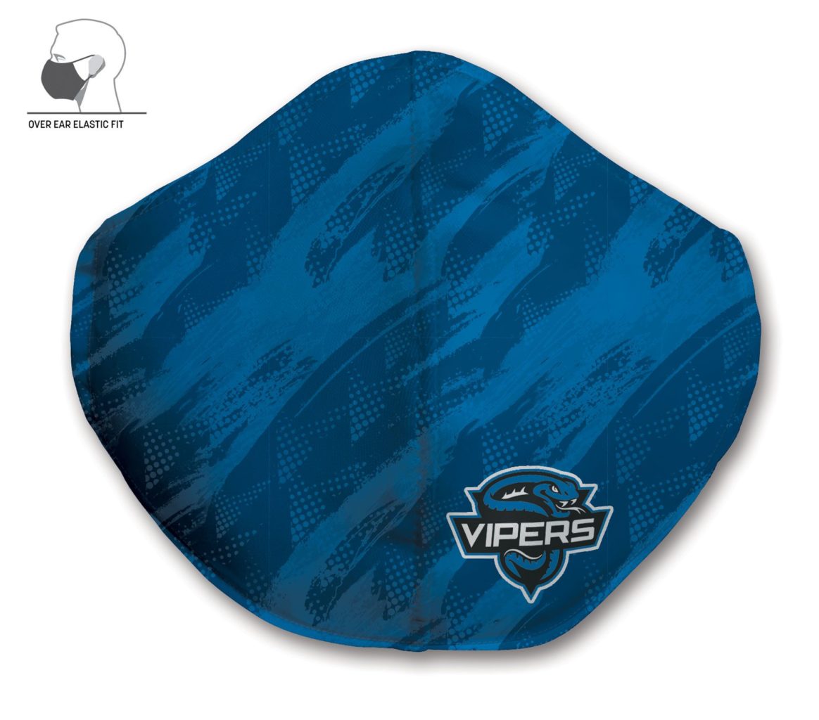 Juice Triple Layer Sublimated Face Mask with Elastic Ear Loops - blue