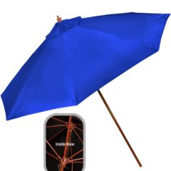 Wooden Patio Market Umbrella – 9 Feet - blue