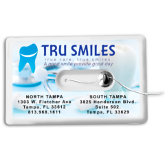 Credit Card Size Dental Floss Dispenser with Mirror and Pouch - creditcardsizeflossdesignsample